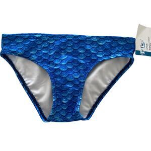 Fin Fun Girls Artic Blue Teal Bikini Bottom Size M